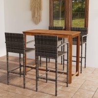 vidaXL 5 Piece Patio Bar Set Gray