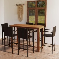 vidaXL 7 Piece Patio Bar Set Brown