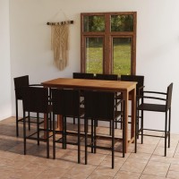 vidaXL 9 Piece Patio Bar Set Brown