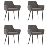Vidaxl Dining Chairs 4 Pcs Dark Gray Velvet
