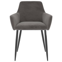 Vidaxl Dining Chairs 4 Pcs Dark Gray Velvet