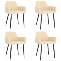 vidaXL Dining Chairs 4 pcs Cream Velvet