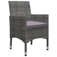 Vidaxl 3 Piece Patio Dining Set Gray