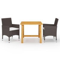 vidaXL 3 Piece Patio Dining Set Brown