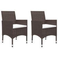 vidaXL 3 Piece Patio Dining Set Brown