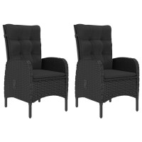 Vidaxl 3 Piece Patio Dining Set Black