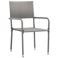 Vidaxl 3 Piece Patio Dining Set Gray