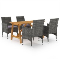 vidaXL 5 Piece Patio Dining Set Gray