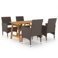 vidaXL 5 Piece Patio Dining Set Brown