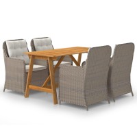 vidaXL 5 Piece Patio Dining Set Brown