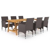 vidaXL 7 Piece Patio Dining Set Brown