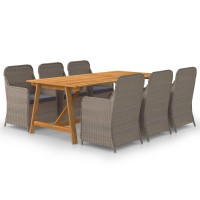 vidaXL 7 Piece Patio Dining Set Brown