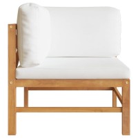 vidaXL 2-seater Patio Bench with Cream Cushions Solid Teak Wood