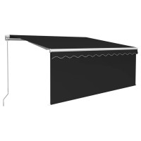 vidaXL Manual Retractable Awning with Blind 9.8'x8.2' Anthracite