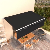 vidaXL Manual Retractable Awning with Blind 16.4'x9.8' Anthracite