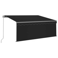 vidaXL Manual Retractable Awning with Blind 9.8'x8.2' Anthracite