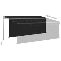 vidaXL Manual Retractable Awning with Blind 9.8'x8.2' Anthracite