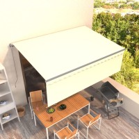 vidaXL Manual Retractable Awning with Blind 13.1'x9.8' Cream