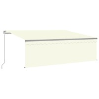 vidaXL Manual Retractable Awning with Blind 13.1'x9.8' Cream