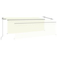 vidaXL Manual Retractable Awning with Blind 13.1'x9.8' Cream