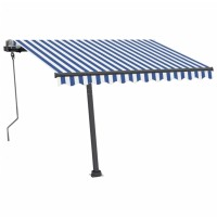 vidaXL Manual Retractable Awning with LED 118.1