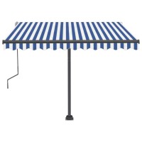 vidaXL Manual Retractable Awning with LED 118.1