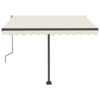 vidaXL Manual Retractable Awning with LED 118.1
