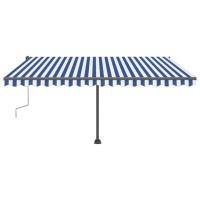 vidaXL Manual Retractable Awning with LED 157.5