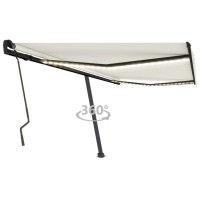 vidaXL Manual Retractable Awning with LED 157.5