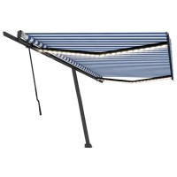vidaXL Manual Retractable Awning with LED 196.9