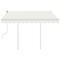 vidaXL Manual Retractable Awning with Posts 9.8'x8.2' Cream