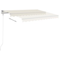 vidaXL Manual Retractable Awning with Posts 9.8'x8.2' Cream