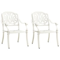 Vidaxl 3 Piece Bistro Set Cast Aluminum White