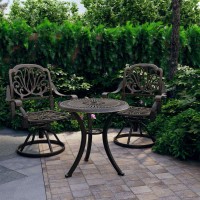 vidaXL 3 Piece Bistro Set Cast Aluminum Bronze