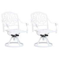 vidaXL 3 Piece Bistro Set Cast Aluminum White