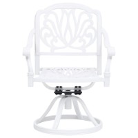 vidaXL 3 Piece Bistro Set Cast Aluminum White