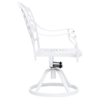 vidaXL 3 Piece Bistro Set Cast Aluminum White