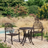 Vidaxl 3 Piece Bistro Set Cast Aluminum Bronze