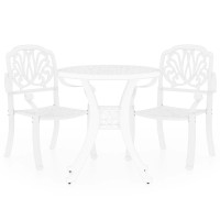 Vidaxl 3 Piece Bistro Set Cast Aluminum White