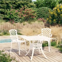 Vidaxl 3 Piece Bistro Set Cast Aluminum White