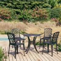 Vidaxl 5 Piece Bistro Set Cast Aluminum Black