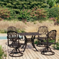 Vidaxl 5 Piece Bistro Set Cast Aluminum Bronze