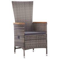 vidaXL 7 Piece Patio Dining Set Poly Rattan Gray