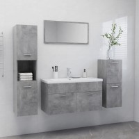 vidaXL Bathroom Furniture Set Concrete Gray Engineered Wood