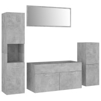 vidaXL Bathroom Furniture Set Concrete Gray Engineered Wood