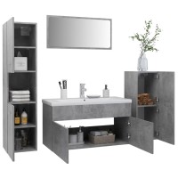 vidaXL Bathroom Furniture Set Concrete Gray Engineered Wood