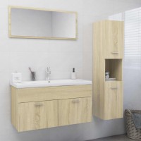 vidaXL Bathroom Furniture Set Sonoma Oak Engineered Wood