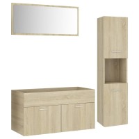 vidaXL Bathroom Furniture Set Sonoma Oak Engineered Wood