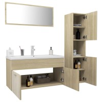 vidaXL Bathroom Furniture Set Sonoma Oak Engineered Wood