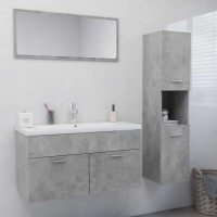 vidaXL Bathroom Furniture Set Concrete Gray Engineered Wood